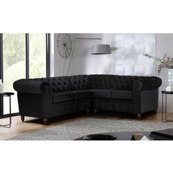 Canapea de colt Inspira Furniture Oxford York 2+E+2 Riviera 100 (Black)