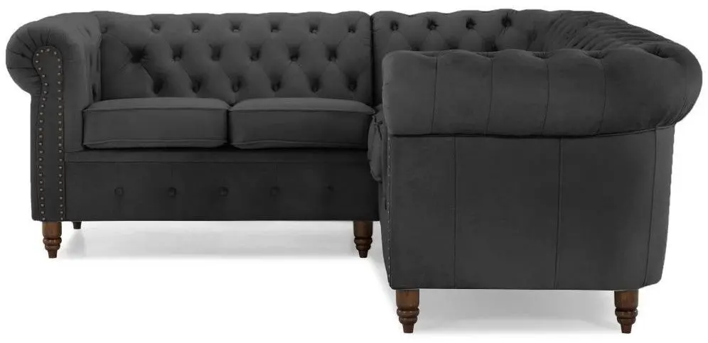 Canapea de colt Inspira Furniture Oxford York 2+E+2 Riviera 100 (Black)
