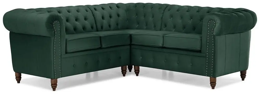 Canapea de colt Inspira Furniture Oxford York 2+E+2 Riviera 38 (Dark Green)