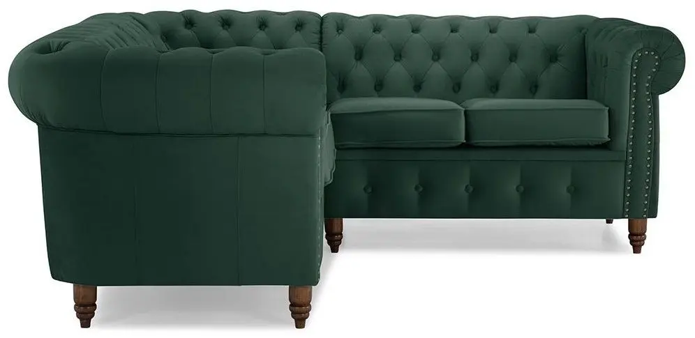 Canapea de colt Inspira Furniture Oxford York 2+E+2 Riviera 38 (Dark Green)