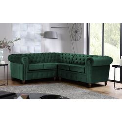 Canapea de colt Inspira Furniture Oxford York 2+E+2 Riviera 38 (Dark Green)