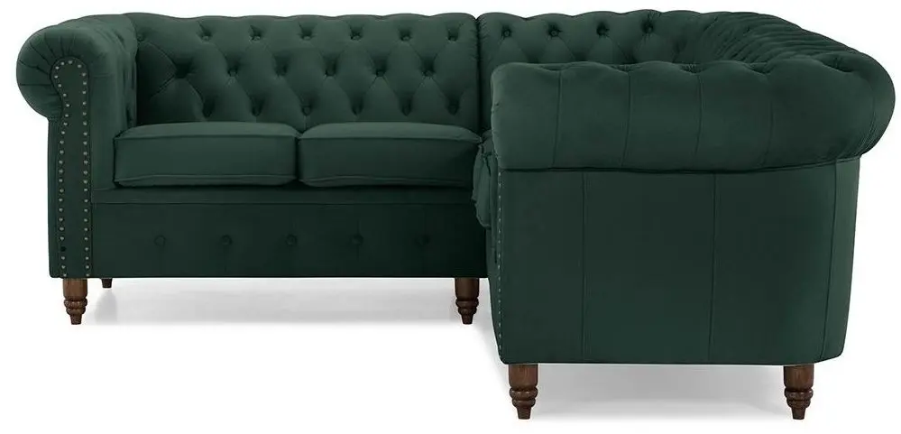 Canapea de colt Inspira Furniture Oxford York 2+E+2 Riviera 38 (Dark Green)