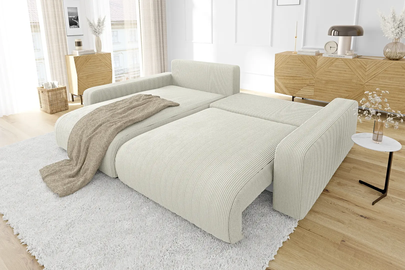 Диван угловой Inspira Furniture Sara SF Left Lincoln 03 (Beige)