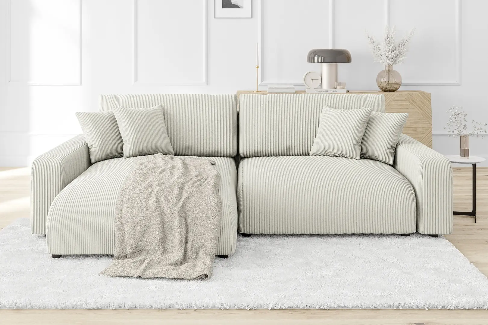 Диван угловой Inspira Furniture Sara SF Left Lincoln 03 (Beige)