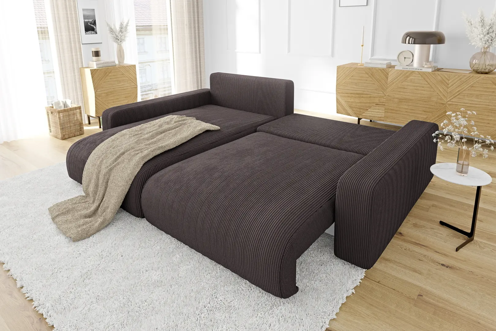 Canapea de colt Inspira Furniture Sara SF Left Lincoln 29 (Brown)