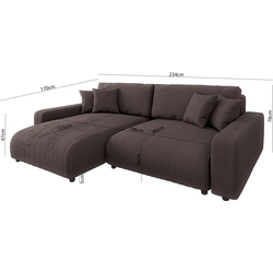 Canapea de colt Inspira Furniture Sara SF Left Lincoln 29 (Brown) Thumb