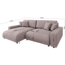 Canapea de colt Inspira Furniture Sara SF Left Lincoln 61 (Pink) Thumb