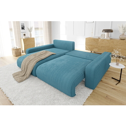 Canapea de colt Inspira Furniture Sara SF Left Lincoln 75 (Turquoise) Thumb