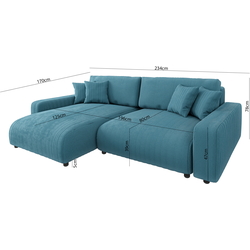 Canapea de colt Inspira Furniture Sara SF Left Lincoln 75 (Turquoise) Thumb