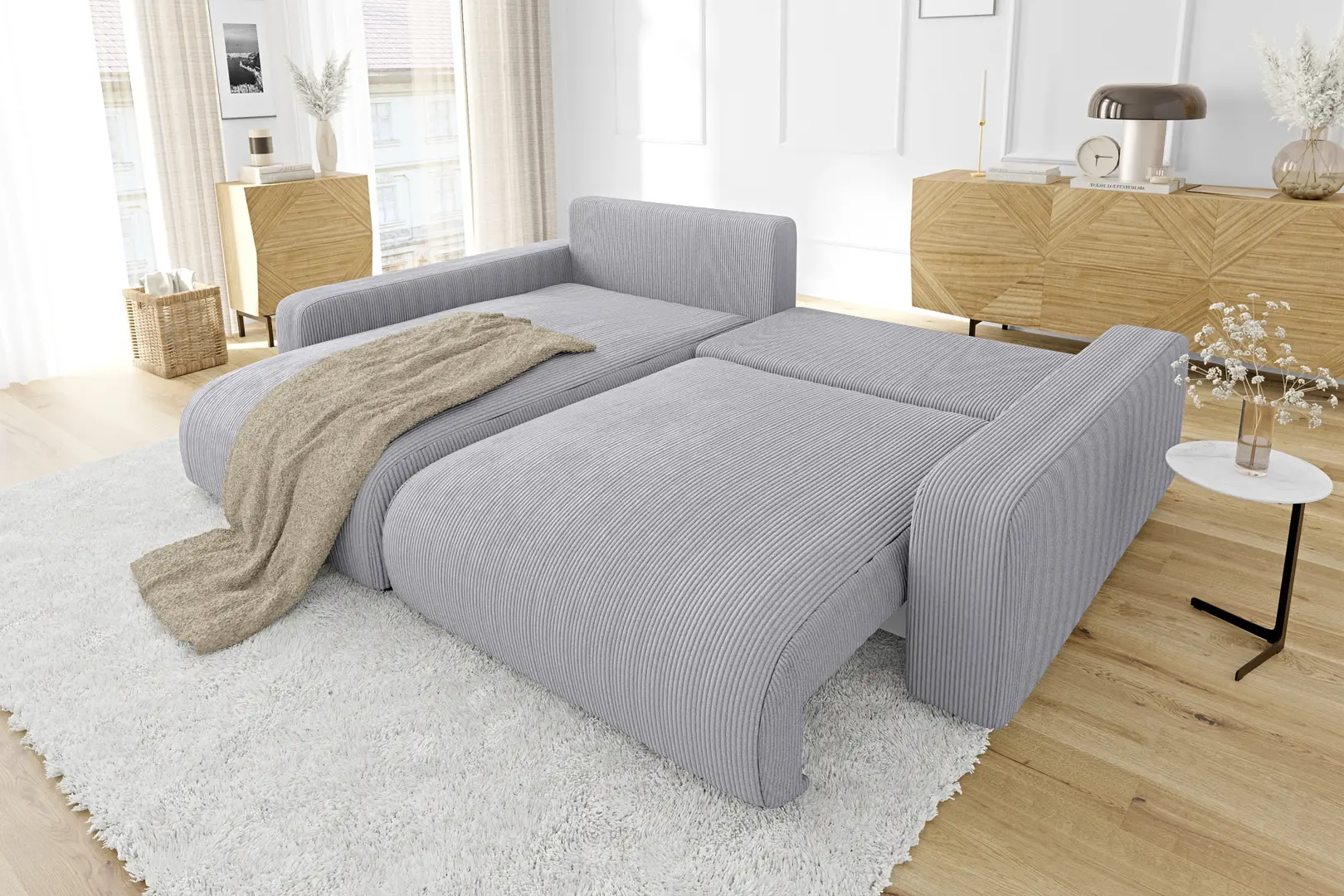 Canapea de colt Inspira Furniture Sara SF Left Lincoln 86 (Grey)
