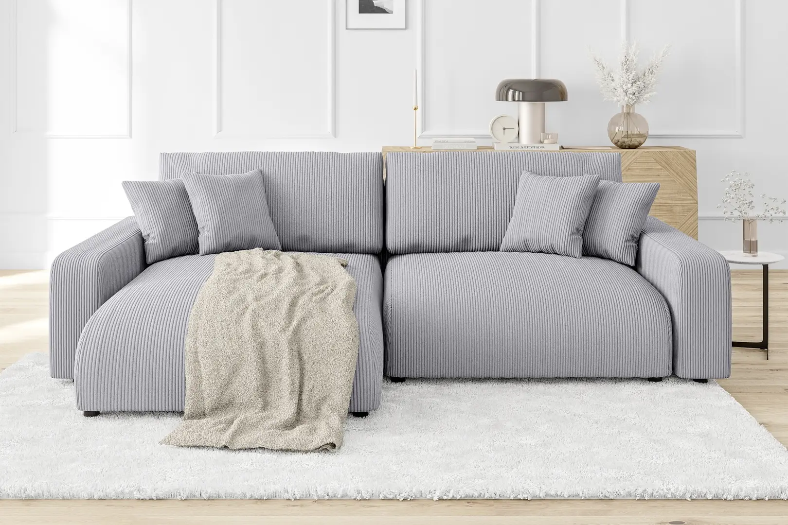 Canapea de colt Inspira Furniture Sara SF Left Lincoln 86 (Grey)