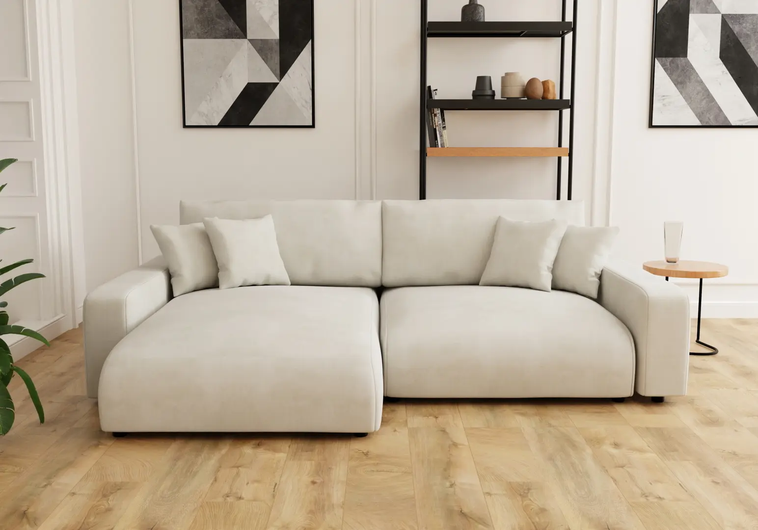 Диван угловой Inspira Furniture Sara SF Left Pretty 05 (Cream)