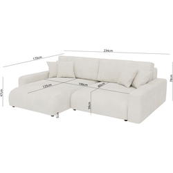 Диван угловой Inspira Furniture Sara SF Left Pretty 05 (Cream) Thumb