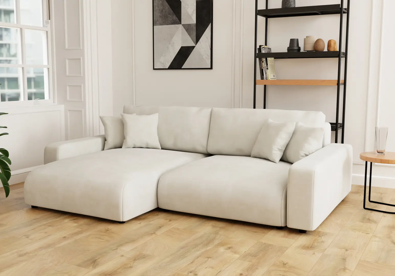 Диван угловой Inspira Furniture Sara SF Left Pretty 05 (Cream)