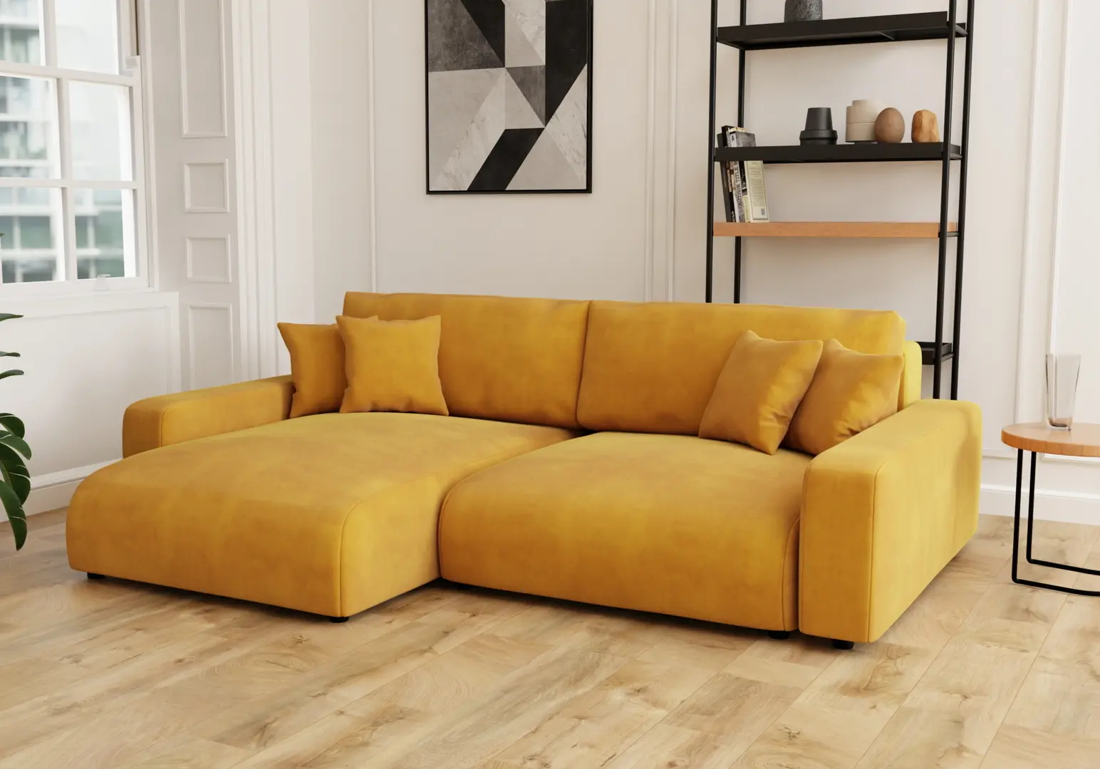 Canapea de colt Inspira Furniture Sara SF Left Pretty 10 (Yellow)