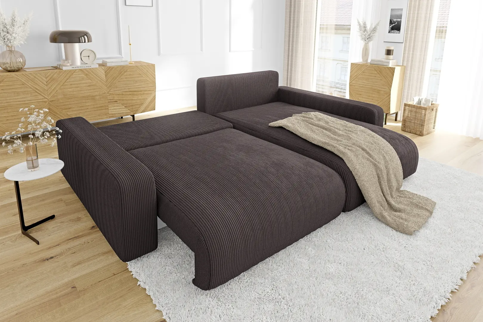 Canapea de colt Inspira Furniture Sara SF Right Lincoln 29 (Brown)