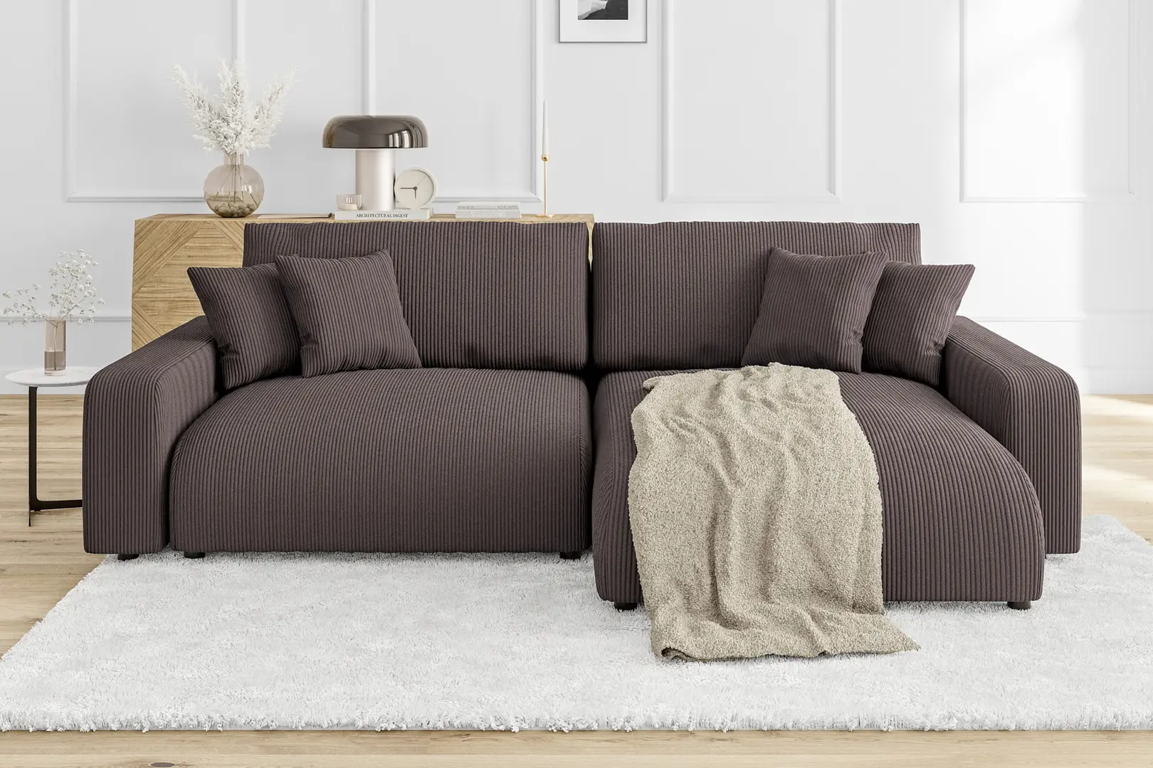 Canapea de colt Inspira Furniture Sara SF Right Lincoln 29 (Brown)