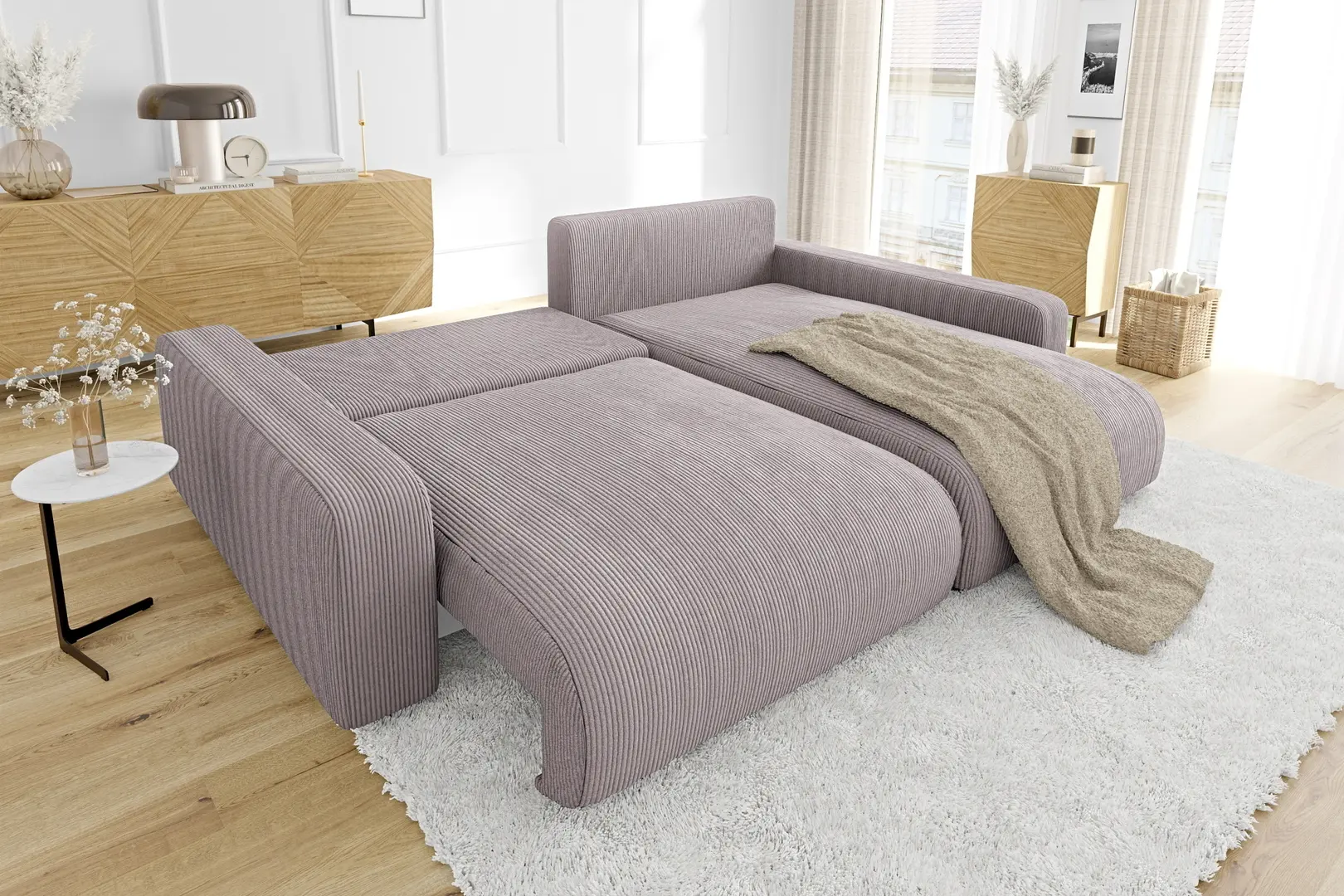 Диван угловой Inspira Furniture Sara SF Right Lincoln 61 (Pink)