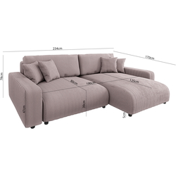 Диван угловой Inspira Furniture Sara SF Right Lincoln 61 (Pink) Thumb