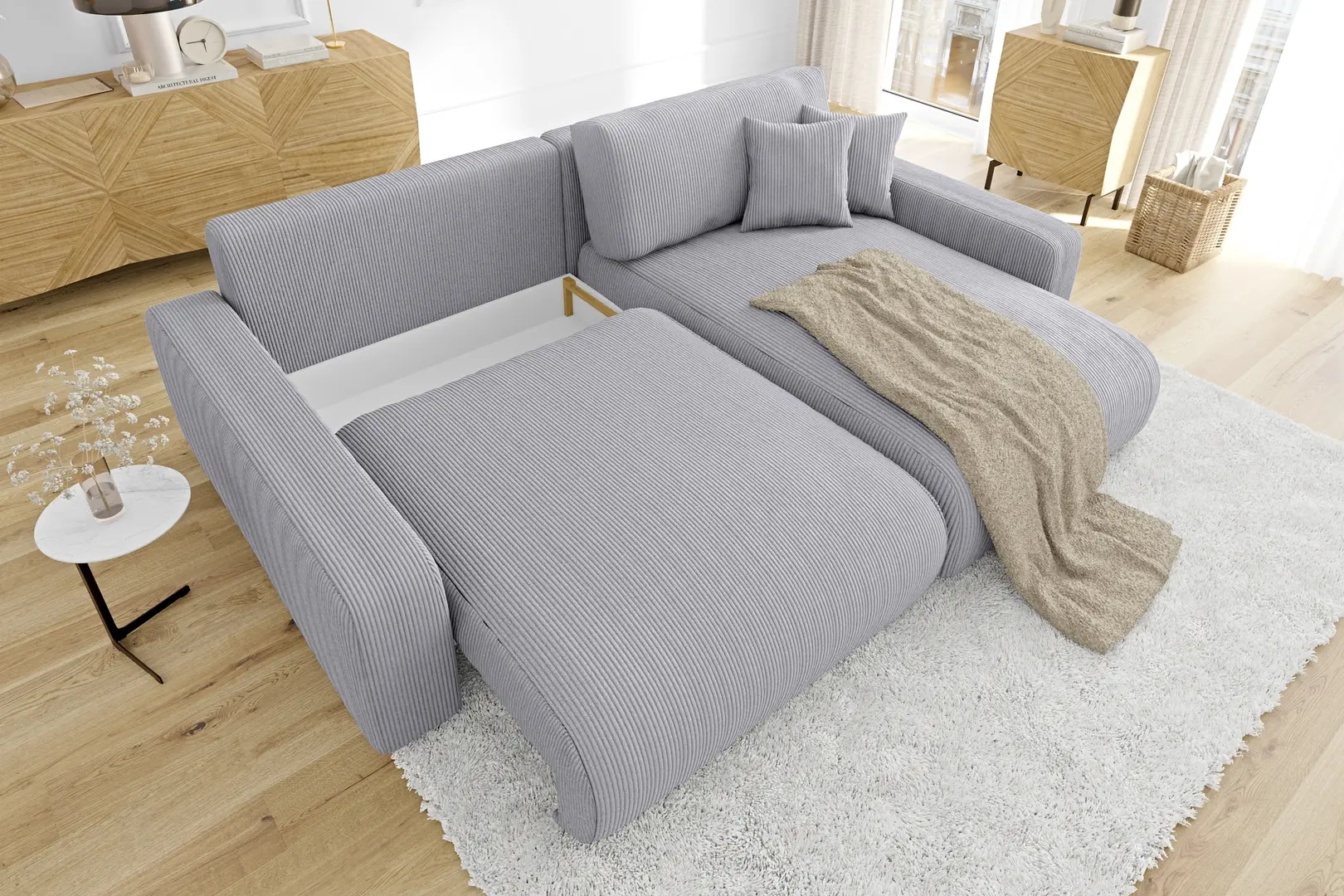 Диван угловой Inspira Furniture Sara SF Right Lincoln 86 (Grey)