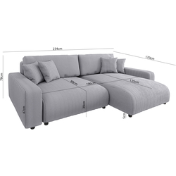 Диван угловой Inspira Furniture Sara SF Right Lincoln 86 (Grey) Thumb