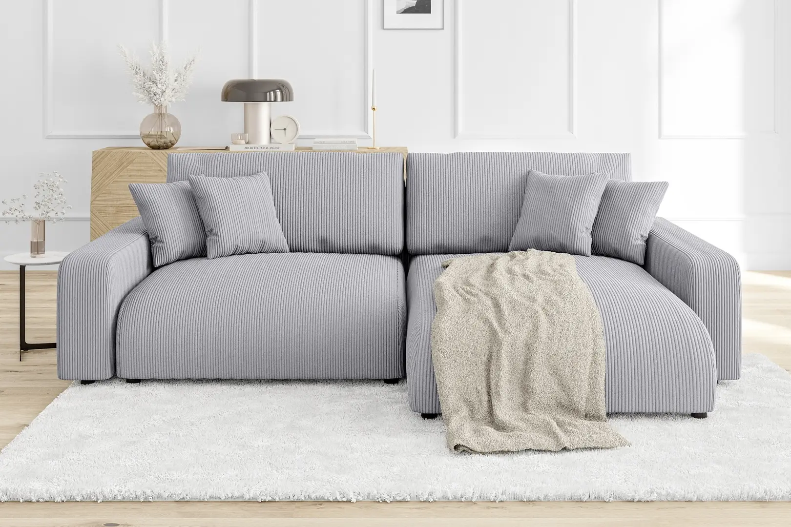Диван угловой Inspira Furniture Sara SF Right Lincoln 86 (Grey)