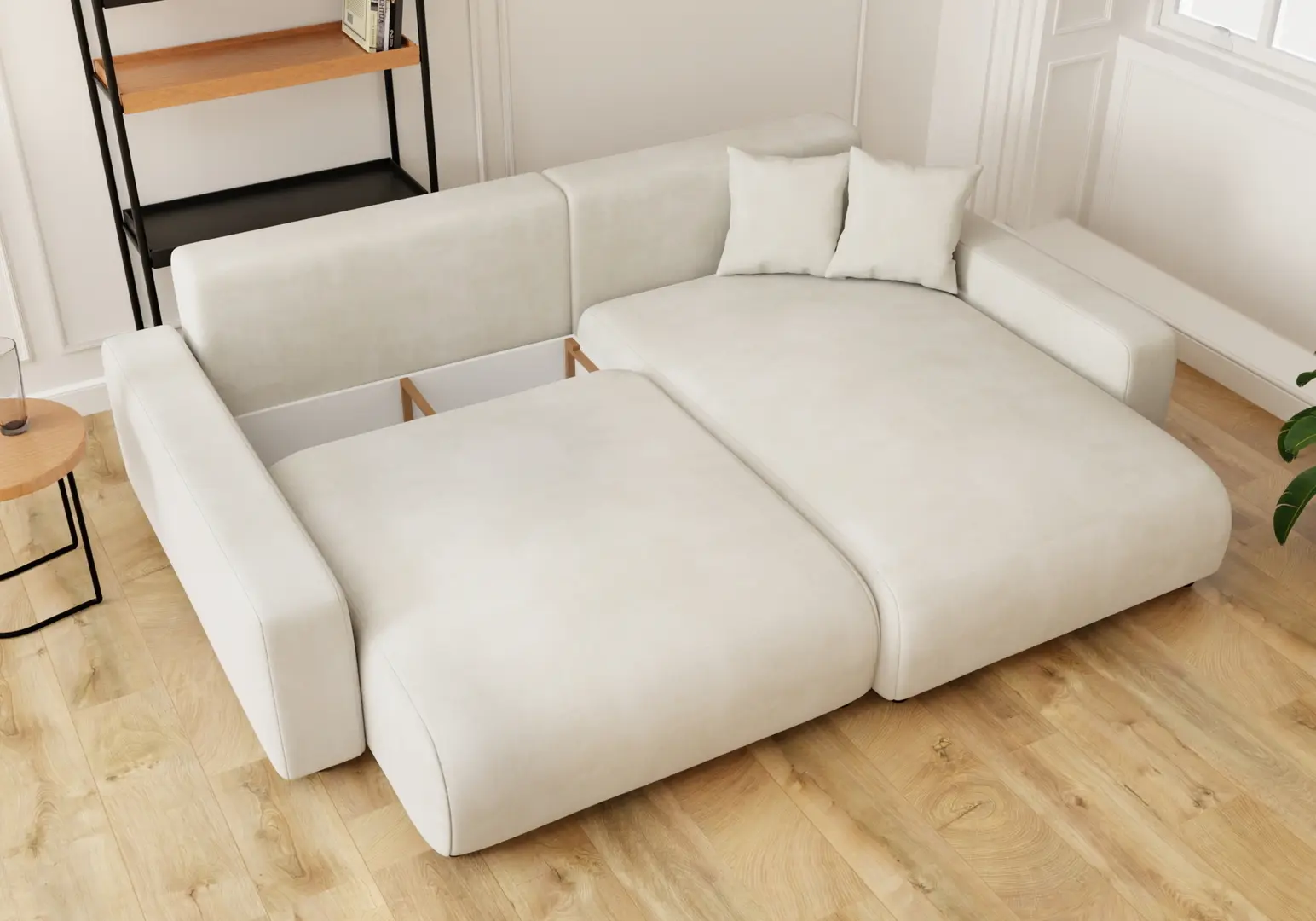 Canapea de colt Inspira Furniture Sara SF Right  Pretty 05 (Cream)