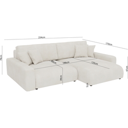 Canapea de colt Inspira Furniture Sara SF Right  Pretty 05 (Cream) Thumb