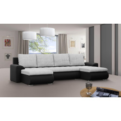 Canapea in forma de U Magnifico Meble Foresta ULL Lawa 09/Real 11 (Light Grey/Black)