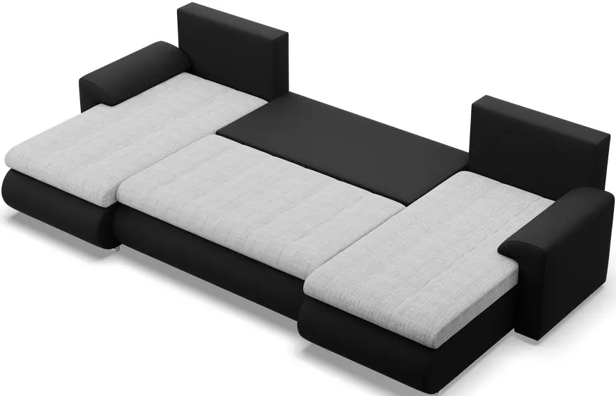 Canapea in forma de U Magnifico Meble Foresta ULL Lawa 09/Real 11 (Light Grey/Black)