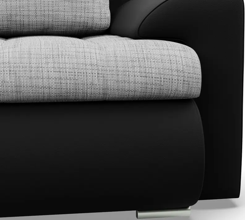 Canapea in forma de U Magnifico Meble Foresta ULL Lawa 09/Real 11 (Light Grey/Black)