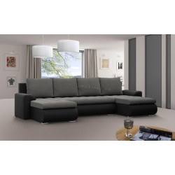 Canapea in forma de U Magnifico Meble Foresta ULL Trinity 15/Real 11 (Dark Grey/Black)