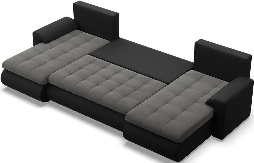Canapea in forma de U Magnifico Meble Foresta ULL Trinity 15/Real 11 (Dark Grey/Black)