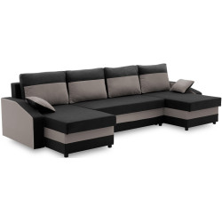 Canapea in forma de U Magnifico Meble Sparta Bonell Mikrofaza 15/Mikrofaza 27 (Black/Grey) Thumb