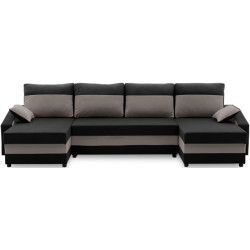 Canapea in forma de U Magnifico Meble Sparta Bonell Mikrofaza 15/Mikrofaza 27 (Black/Grey) Thumb