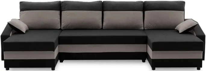 Canapea in forma de U Magnifico Meble Sparta Bonell Mikrofaza 15/Mikrofaza 27 (Black/Grey)