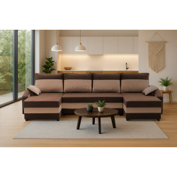 Canapea in forma de U Magnifico Meble Sparta Bonell Mikrofaza 20/Mikrofaza 05 (Brown/Beige)