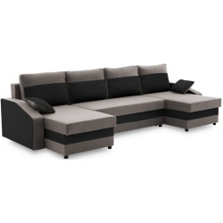 Canapea in forma de U Magnifico Meble Sparta Bonell Mikrofaza 27/Mikrofaza 15 (Grey/Black) Thumb