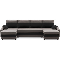 Canapea in forma de U Magnifico Meble Sparta Bonell Mikrofaza 27/Mikrofaza 15 (Grey/Black) Thumb