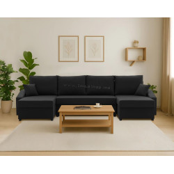 Canapea in forma de U Magnifico Meble Sparta Plus Mikrofaza 15 (Black)
