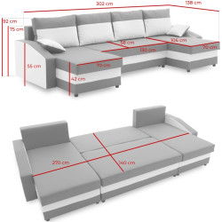 Canapea in forma de U Magnifico Meble Sparta Plus Mikrofaza 27 (Grey) Thumb