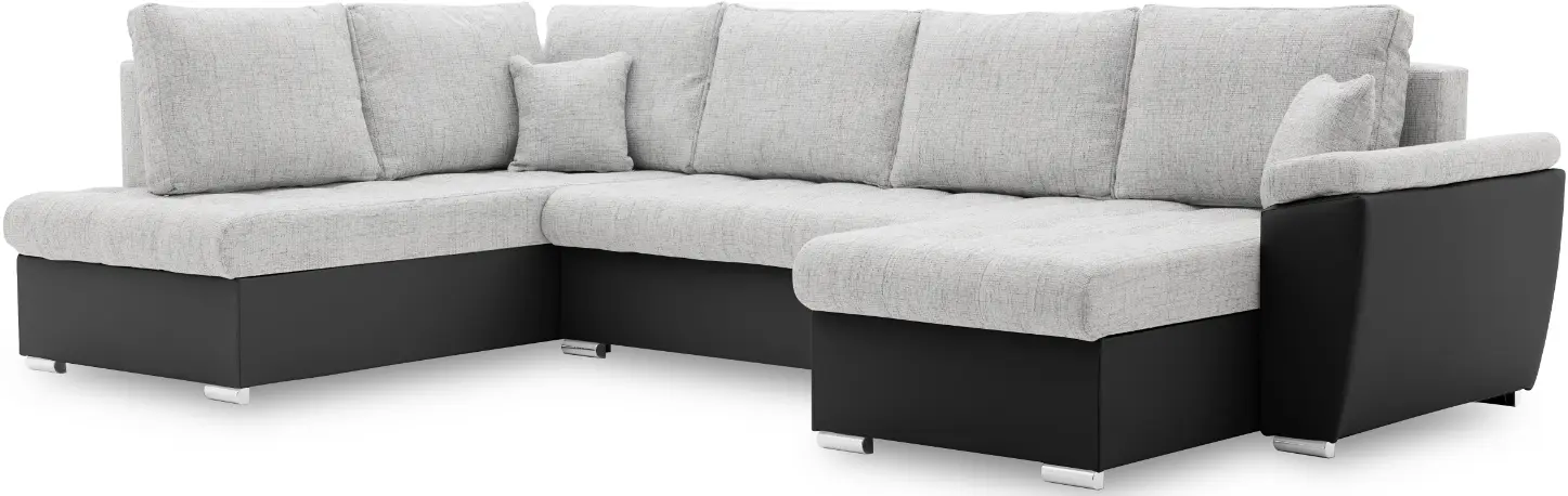 Canapea in forma de U Magnifico Meble Vegas 315/190 Lawa 09/Real 11 Left (Light Dark Grey/Black)