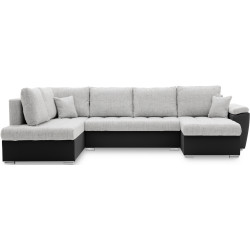 Canapea in forma de U Magnifico Meble Vegas 315/190 Lawa 09/Real 11 Left (Light Dark Grey/Black) Thumb