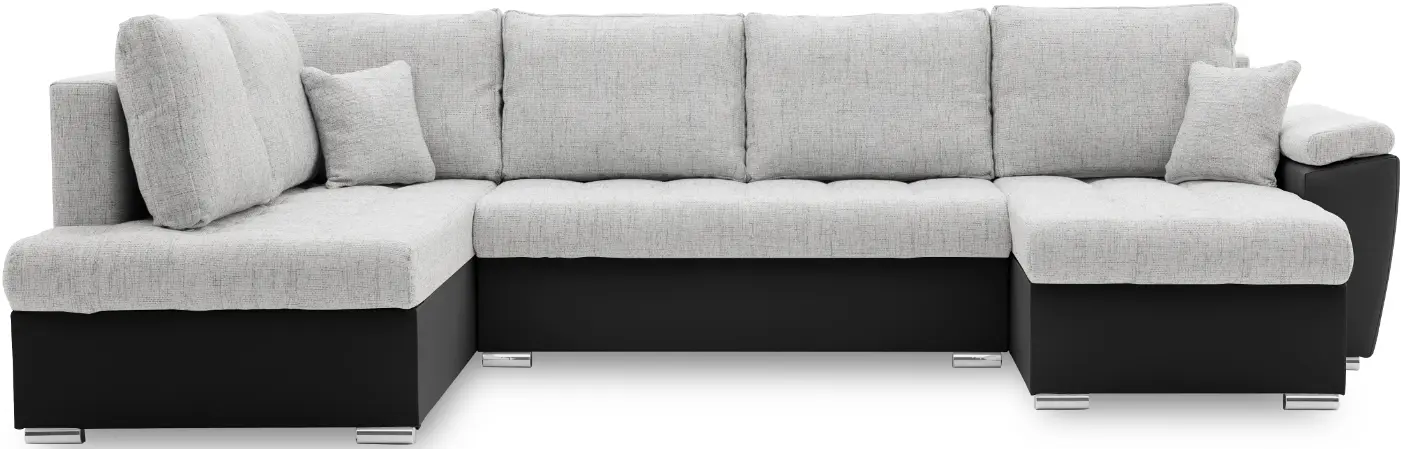 Canapea in forma de U Magnifico Meble Vegas 315/190 Lawa 09/Real 11 Left (Light Dark Grey/Black)