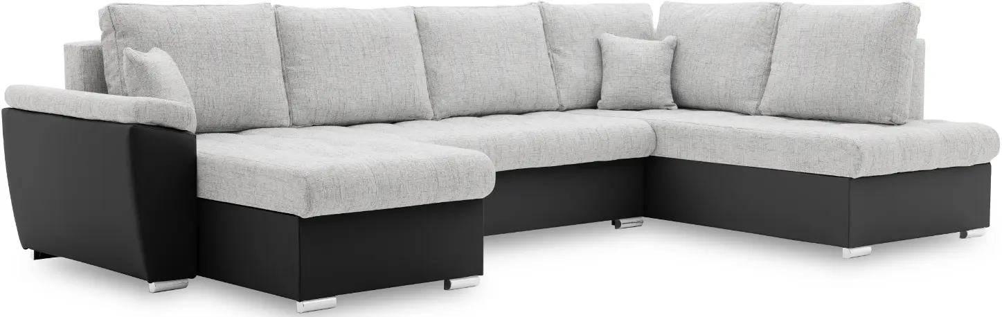 Canapea in forma de U Magnifico Meble Vegas 315/190 Lawa 09/Real 11 Right (Light Grey/Black)