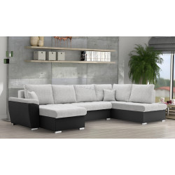 Canapea in forma de U Magnifico Meble Vegas 315/190 Lawa 09/Real 11 Right (Light Grey/Black)