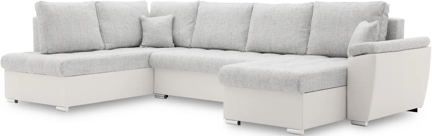 Canapea in forma de U Magnifico Meble Vegas 315/190 Lawa 09/Real 17 Left (Light Grey/White)