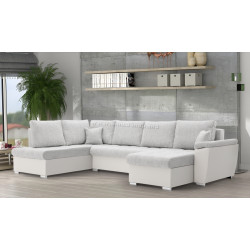 Canapea in forma de U Magnifico Meble Vegas 315/190 Lawa 09/Real 17 Left (Light Grey/White)