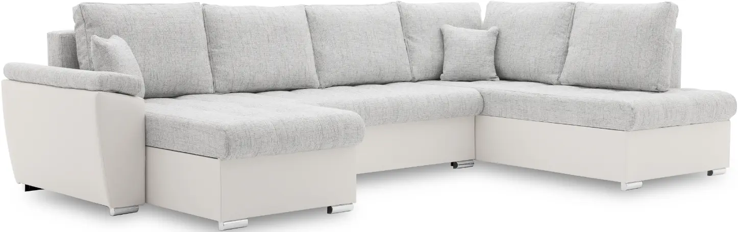 Canapea in forma de U Magnifico Meble Vegas 315/190 Lawa 09/Real 17 Right (Light Dark Grey/White)