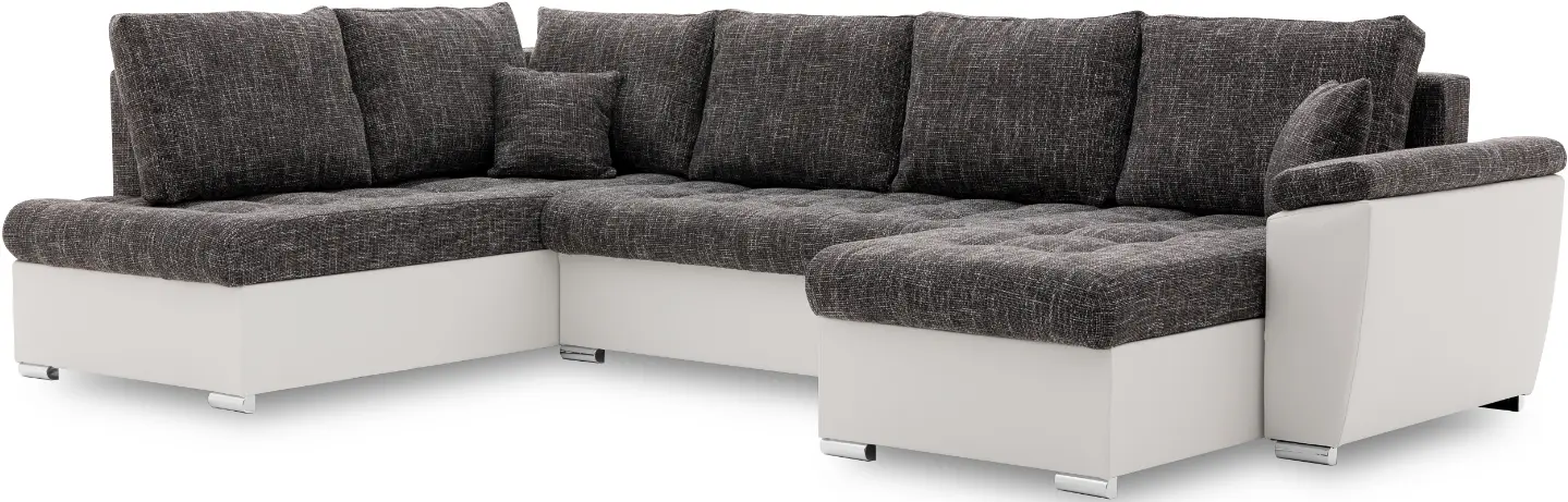 Canapea in forma de U Magnifico Meble Vegas 315/190 Lawa 17/Real 17 Left (Dark Grey/White)